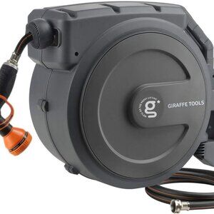 Giraffe Tools Retractable Garden Hose Reel 1/2 Inch x 130 ft, Super Heavy Duty